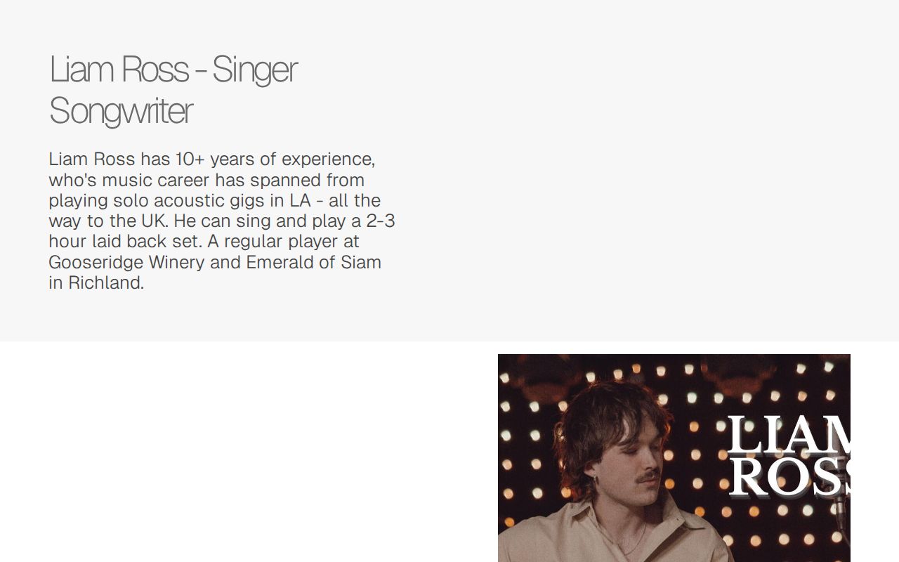 Liam Ross - Singer Songwriter